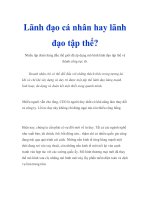 Lãnh đạo cá nhân hay lãnh đạo tập thể? pptx