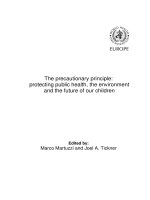 The precautionary principle: protecting public health, the environment and the future of our children pptx
