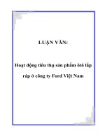 LUẬN VĂN: Hoạt động tiêu thụ sản phẩm ôtô lắp ráp ở công ty Ford Việt Nam pdf
