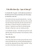 Lần đầu làm sếp – bạn sẽ làm gì? ppt