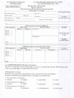 ĐỀ THI HSG TIẾNG PHÁP NĂM 2014