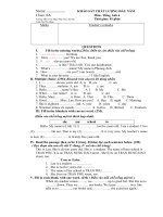 Khảo sát chất lượng đầu năm môn tiếng anh lớp 6 pot