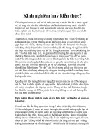 Kinh nghiệm hay kiến thức? pot