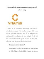 Làm sao để biết những vitamin mà người cao tuổi cần bổ sung ppt