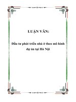 LUẬN VĂN:Đầu tư phát triển nhà ở theo mô hình dự án tại Hà Nội pptx