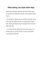 Dinh dưỡng cho bệnh nhân thận doc