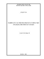LUẬN VĂN: NGHIÊN CỨU CÁC PHƯƠNG PHÁP XỬ LÝ TIẾNG VIỆT ỨNG DỤNG CHO TÓM TẮT VĂN BẢN doc