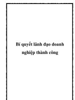 Bí quyết lãnh đạo doanh nghiệp thành công ppt