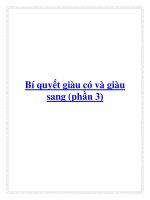 Bí quyết giàu có và giàu sang (phần 3) pdf