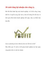10 cách tăng lợi nhuận cho công ty potx