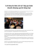 Lời khuyên hữu ích từ 5 đại gia kinh doanh nhượng quyền hàng loạt ppt