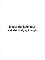 20 mẹo tìm kiếm tuyệt vời khi sử dụng Google. ppt