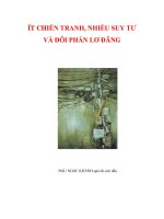 ÍT CHIẾN TRANH, NHIỀU SUY TƯ VÀ ĐÔI PHẦN LƠ ĐÃNG pot