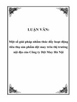 LUẬN VĂN: Một số giải pháp nhằm thúc đẩy hoạt động tiêu thụ sản phẩm dệt may trên thị trường nội địa của Công ty Dệt May Hà Nội pdf