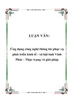 LUẬN VĂN:Ứng dụng công nghệ thông tin phục vụ phát triển kinh tế - xã hội doc