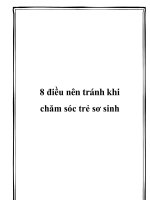 8 điều nên tránh khi chăm sóc trẻ sơ sinh ppt
