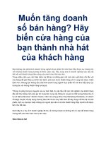 Muốn tăng doanh số bán hàng? Hãy biến cửa hàng của bạn thành nhà hát của khách hàng pdf