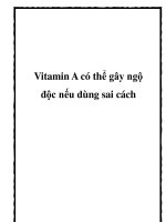Vitamin A có thể gây ngộ độc nếu dùng sai cách pdf