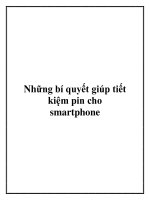 Những bí quyết giúp tiết kiệm pin cho smartphone. potx