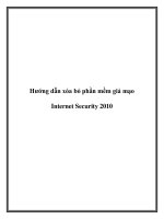 Hướng dẫn xóa bỏ phần mềm giả mạo Internet Security 2010 docx