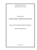 LUẬN VĂN: SẮP HÀNG HOÀN CHỈNH HAI HỆ GENOME     pot