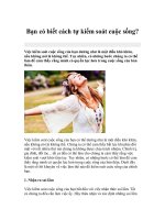 Bạn có biết cách tự kiểm soát cuộc sống? doc