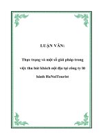 LUẬN VĂN: Thực trạng và một số giải pháp trong việc thu hút khách nội địa tại công ty lữ hành HaNoiTourist doc