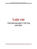 Luận văn: Tình hình lạm phát ở Việt Nam năm 2010 pdf
