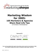 Marketing Wisdom for 2005 105 Marketers & Agencies Share Real-Life pdf