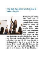 Nhà lãnh đạo giỏi trước hết phải là nhân viên giỏi ppt