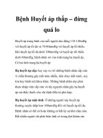 Bệnh Huyết áp thấp – đừng quá lo ppt