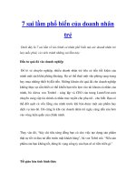 7 sai lầm phổ biến của doanh nhân trẻ doc