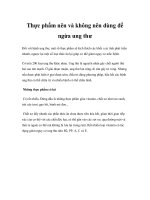 Thực phẩm nên và không nên dùng để ngừa ung thư pot