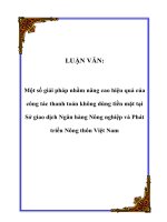 LUẬN VĂN:Một số giải pháp nhằm nâng cao hiệu quả của công tác thanh toán pot