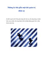 Những kẻ thù giấu mặt khi quản trị nhân sự potx