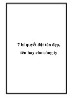 7 bí quyết đặt tên đẹp, tên hay cho công ty potx