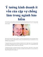 Ý tưởng kinh doanh ít vốn của cặp vợ chồng làm trong ngành bảo hiểm docx