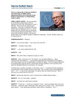 This is a transcript of Warren Buffett''''s live interview on CNBC before appearing docx