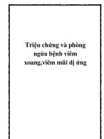 Triệu chứng và phòng ngừa bệnh viêm xoang,viêm mũi dị ứng pptx