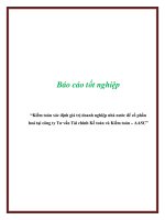 Báo cáo tốt nghiệp: “Kiểm toán xác định giá trị doanh nghiệp nhà nước để cổ phần hoá tại công ty Tư vấn Tài chính Kế toán và Kiểm toán – AASC” ppt
