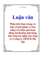 Luận văn: Phân tích thực trạng và một số giải pháp cơ bản nâng cao hiệu quả hoạt động marketing mặt hàng thủ công mỹ nghệ của công ty ở công ty ARTEX-Hà Nội ppt