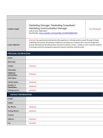 mẫu xin việc bằng tiếng anh marketing manager