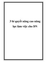 3 bí quyết nâng cao năng lực làm việc cho DN potx