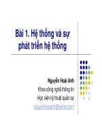 Bài 1: Hệ thống và sự phát triển hệ thống docx