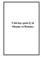 5 bài học quản lý từ Obama và Romney pdf