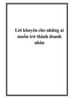 Lời khuyên cho những ai muốn trở thành doanh nhân pptx