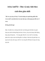 Avira AntiVir – Bảo vệ máy tính theo cách đơn giản nhất pdf