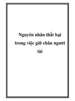 Nguyên nhân thất bại trong việc giữ chân người tài potx