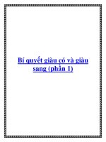 Bí quyết giàu có và giàu sang (phần 1) potx