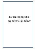 Bài học sự nghiệp khi bạn bước vào độ tuổi 30 pptx